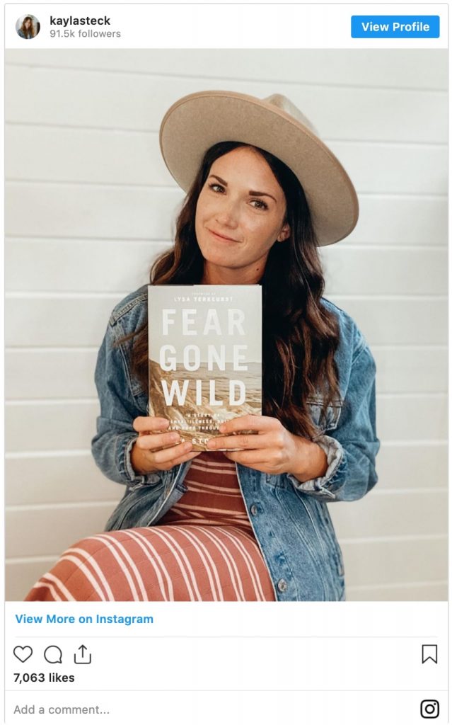 kayla stoecklein holds new book called fear gone wild